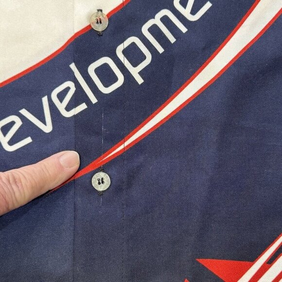 KOMBAT Trask Development Co. Button Up Graphic Shirt‎ Mens Medium Boats Racing - Picture 8 of 16